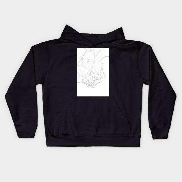 Saint-Malo, France Map Illustration Kids Hoodie by emmalouvideos